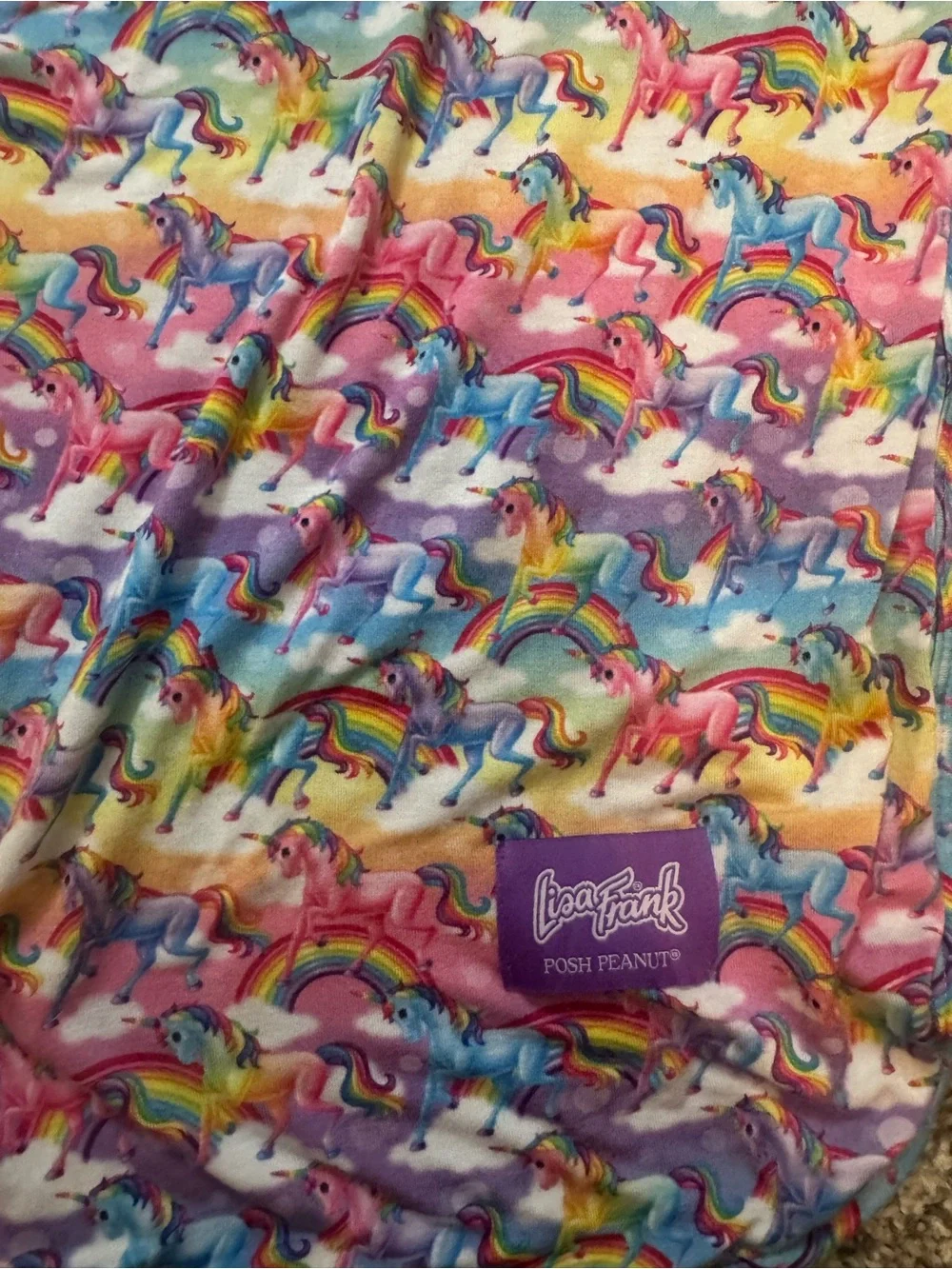 Posh Peanut Lisa Frank Markie Magic & Clouds Patoo Blanket